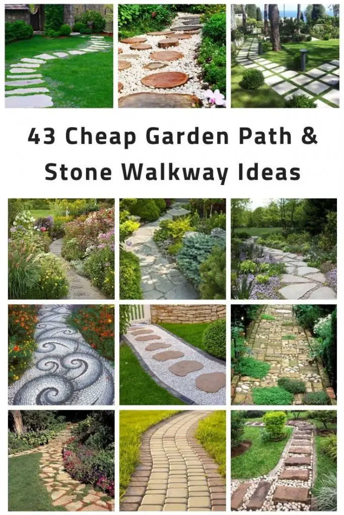 43 Cheap Garden Path & Stone Walkway Ideas